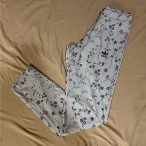 adidas Mint Green Floral Track Pants with Pastel Blooms